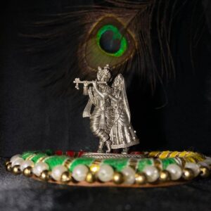 shri radhe krishna idol made with silver